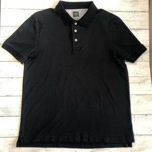 BLACK Saks Fifth Avenue Slim Fit Men’s Black Polo Size L